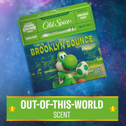 Old Spice Bar Soap for Men, x The Super Mario Galaxy Movie, Cold Pressed with Grit, Made with Natural Oils & Plant Based Cleanser, Smashed Fruit with Passion Fruit & Sunshine Scent, 5.0 oz