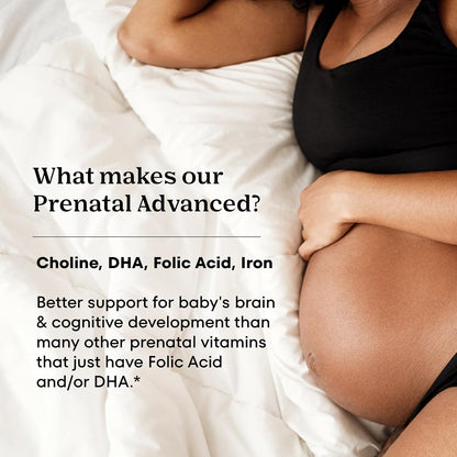 One A Day Prenatal Advanced- Prenatal Vitamins with Folic Acid, Choline, DHA & Iron, Pregnancy Vitamins for Women to Support Baby’s Development, 30+30 Ct (60 Total Set) (Packaging May Vary)