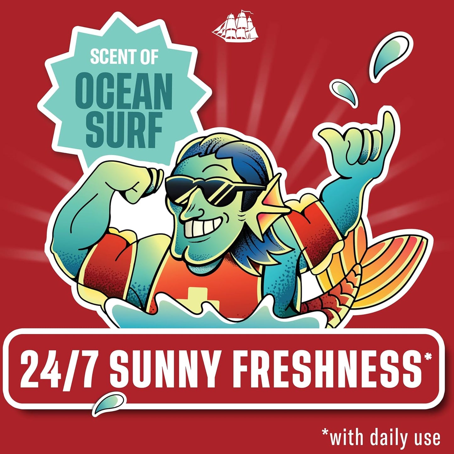 Old Spice Body Wash for Men, Summerdudes, 24/7 Shower Fresh with Daily Use, Long Lasting Scent, Cleanse & Refresh Skin, VIP Festival Experience, Broseidon with Ocean Surf Scent, 24 oz