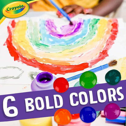 Crayola Washable Kids Paint (6ct), School Supplies, Painting Set for Kids, Spring Crafts, Art Teacher Gifts for Toddlers, Ages 3+