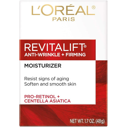 L'Oreal Paris Revitalift Anti-Wrinkle and Firming Face and Neck Moisturizer, Pro Retinol 1.7 oz