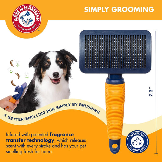 Arm & Hammer Deodorizing Slicker Dog Brush, Sweet Lily & Vanilla Scent