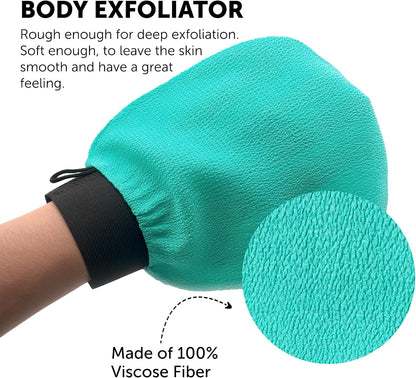 VALITIC Exfoliating Glove Body Scrubber Mitt for Shower, 1 Turquoise