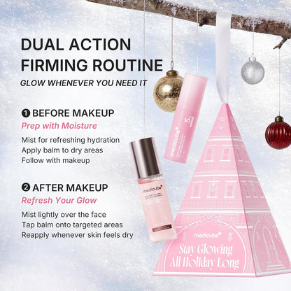 medicube PDRN Glow Duo Holiday Ornament Gift Set, Jelly Mist & Multi Balm