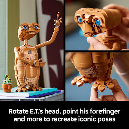 LEGO Ideas E.T. the Extra-Terrestrial 21370 | Collectible Building Set for Adults, Ages 18+, Relaxation Activity, Posable Figure W/ Light Brick, 1226 pieces, Gift for Fans