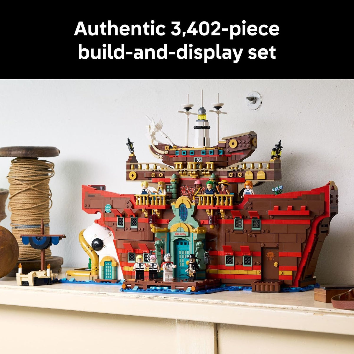 LEGO ONE Piece The Baratie Floating Restaurant Building Set for Adults - Collectible Building Blocks for Anime Fans, 18+ - Arts and Crafts DIY Kit W/10 Minifigures - Gift Idea for Birthdays - 75640