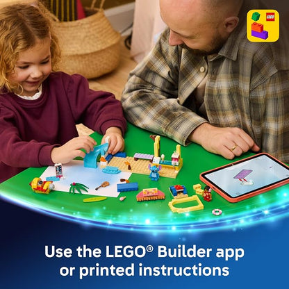 LEGO Disney Beach Fun with Lilo & Stitch 43280 | Building Toys for Girls & Boys, Ages 4+, Develops Fine Motor Skills, 2 Minifigures, 113 pieces, Gift for Birthdays