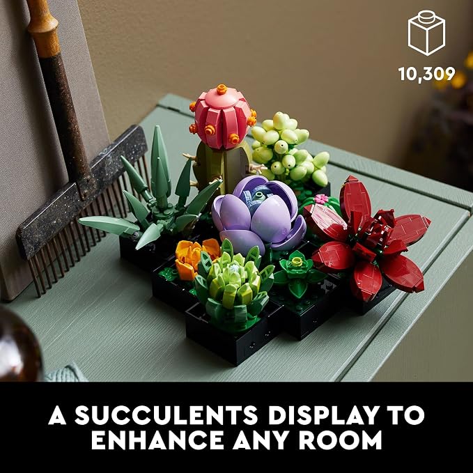 LEGO Botanicals Succulents 10309 | Back to School Gift for Students & Teachers, Building Set for Adults, Ages 18+, 771 Pieces, Artificial Plant Home Decor