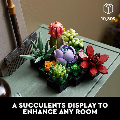 LEGO Botanicals Succulents 10309 | Back to School Gift for Students & Teachers, Building Set for Adults, Ages 18+, 771 Pieces, Artificial Plant Home Decor