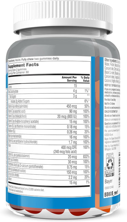 ONE A DAY Men’s 50+ Daily Essentials Multivitamin Gummies, Multivitamin for Men Over 50, Fruit Medley Flavor, 120 Gummies,(Pack of 2)