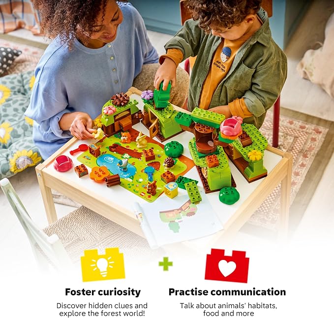 LEGO DUPLO Town Discovery Forest with Wild Animals 10480 | Preschool Building Toys for Toddlers, Ages 3+, Sturdy Build for Pretend Play, Fine Motor Skills, 131 pieces, Gift Idea