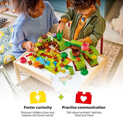 LEGO DUPLO Town Discovery Forest with Wild Animals 10480 | Preschool Building Toys for Toddlers, Ages 3+, Sturdy Build for Pretend Play, Fine Motor Skills, 131 pieces, Gift Idea