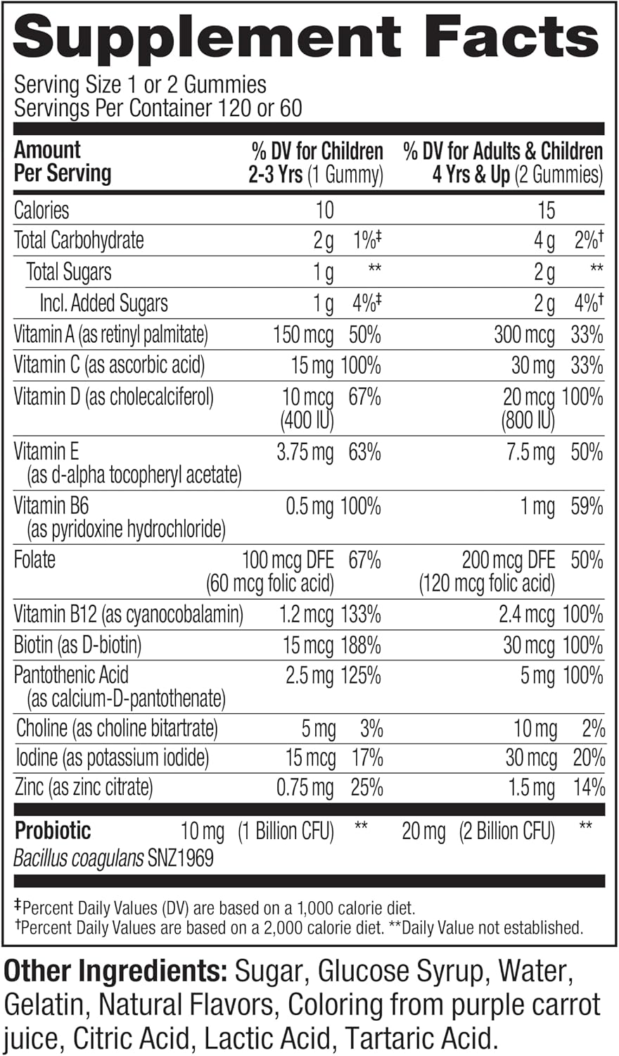OLLY Kids Multi & Probiotic Gummy, Digestive Support - 120 Count Pouch