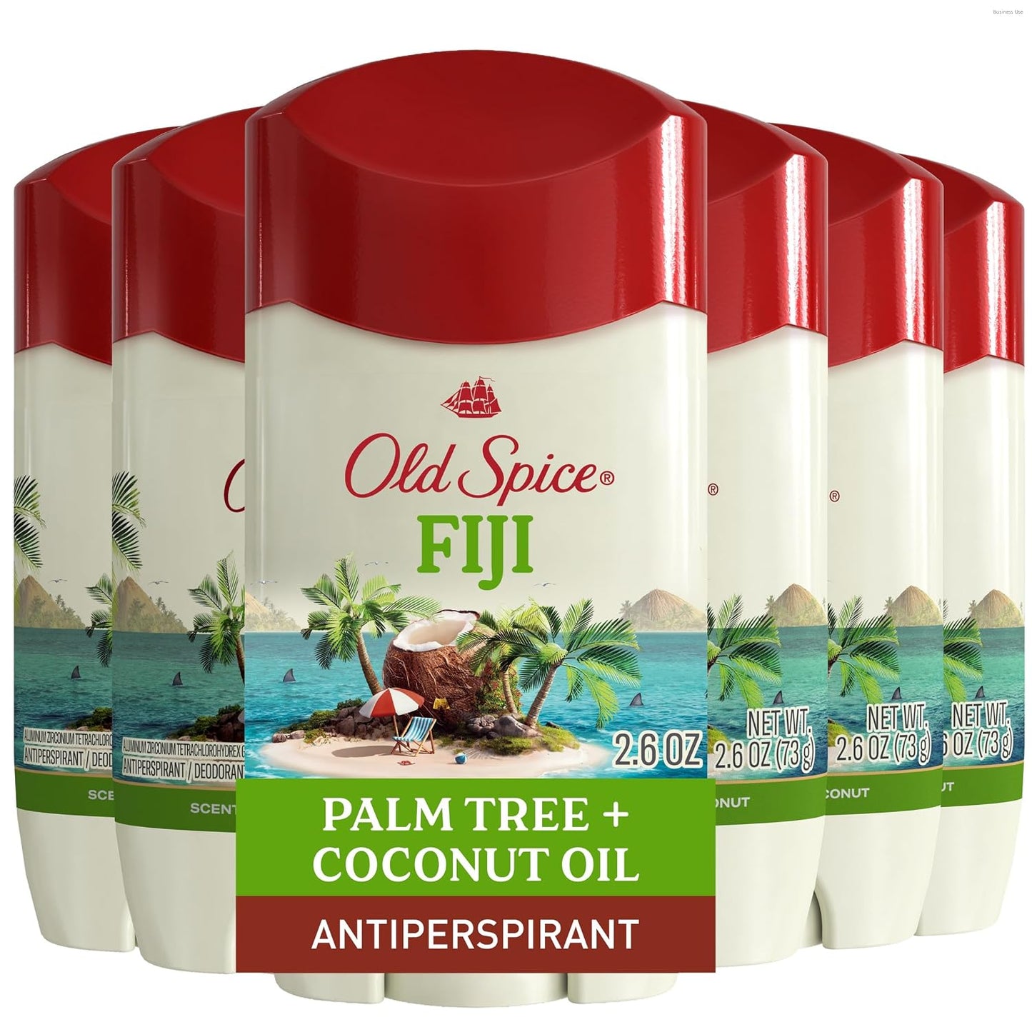 Old Spice Men's Antiperspirant & Deodorant, 24/7 Lasting Freshness, Advanced Sweat & Odor Protection with Skin Conditioners, Invisible Solid, Fiji with Palm Tree Scent, 2.6 oz (Pack of 6)