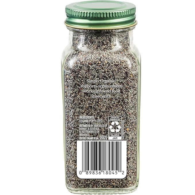 Simply Organic Poppy Seed Whole, Organic, 3.38 Ounce