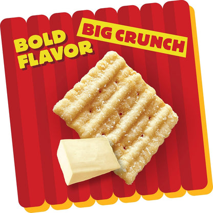 Cheez-It Grooves Crunchy Cheese Crackers, Snack Crackers, Lunch Snacks, Sharp White Cheddar (6 Pouches)
