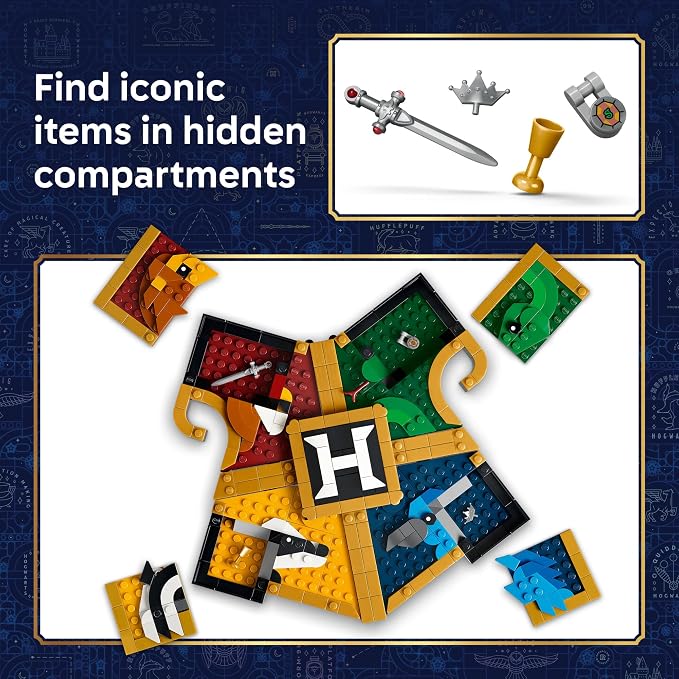 LEGO Harry Potter Hogwarts House Crest 76462 | Collectible Building Toy for Girls & Boys, Ages 12+, Display as Bedroom or Book Shelf Decor, W/ Stand, 545 pieces, Gifts Idea