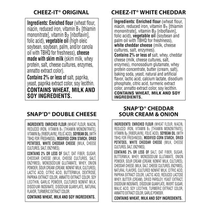 Cheez-It Cheese Crackers, Baked Snack Crackers, Lunch Snacks, Variety Pack (84 Packs)