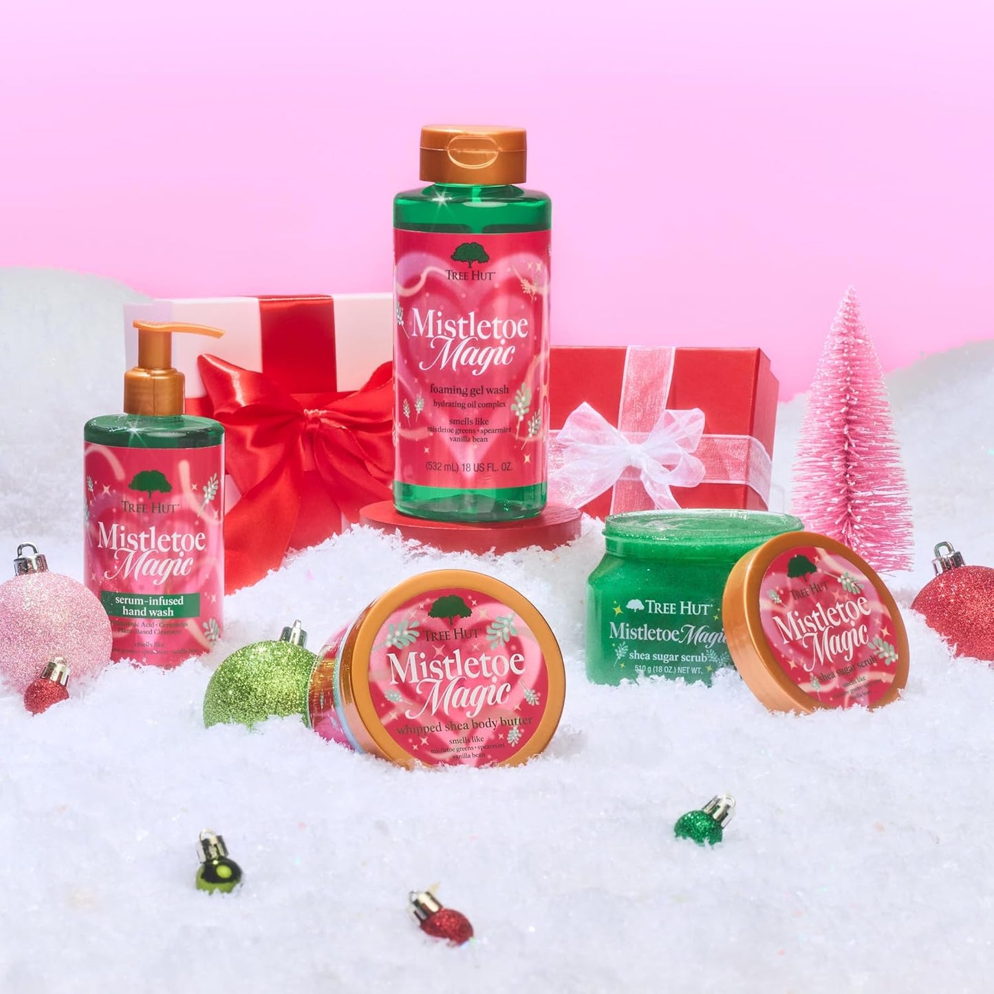 Tree Hut Mistletoe Magic Wash, Gently Cleanses and Leaves Skin Looking Fresh and Radiant, Body Wash, Limited Edition Holiday, 18 Fl Oz