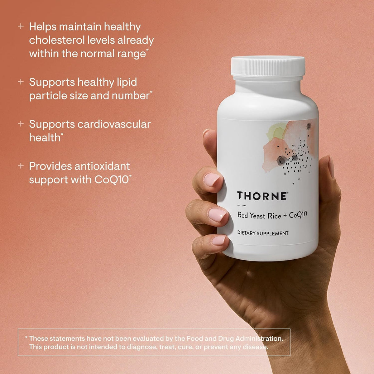 THORNE Red Yeast Rice + CoQ10, Provides Antioxidant Support*, 120 Capsules