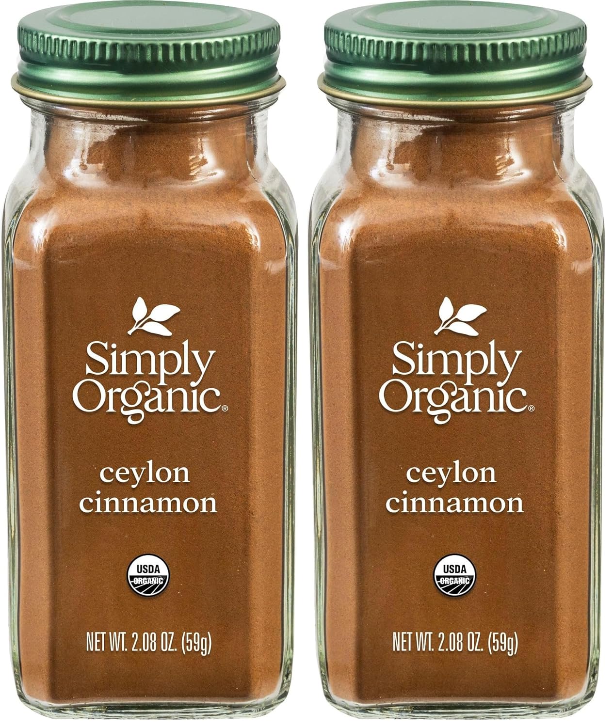 Simply Organic Ceylon Ground Cinnamon, 2.08 Ounce, Non-GMO Organic Cinnamon Powder (Pack of 2)