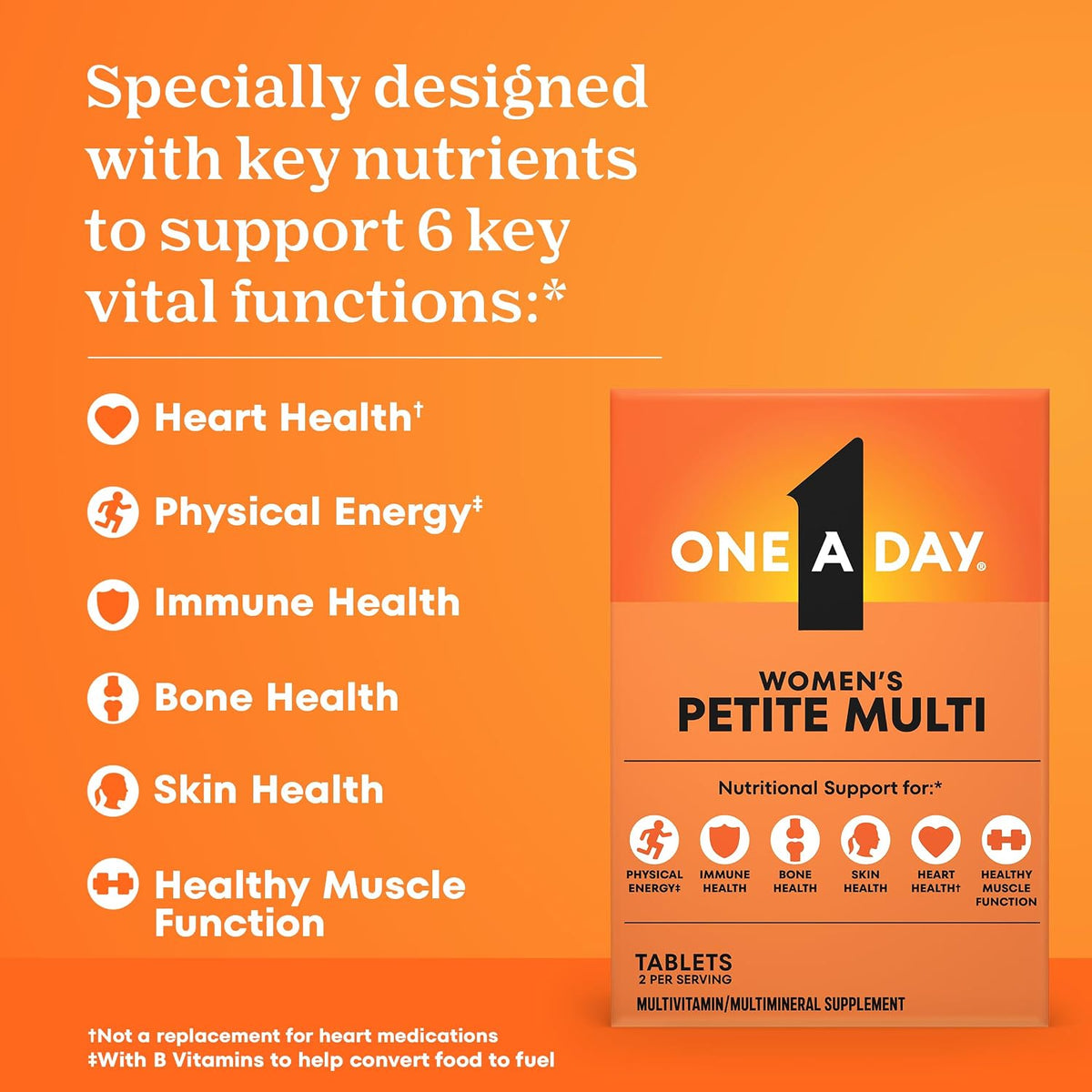 One A Day Women’s Petites Multivitamin,Supplement with Vitamin A, C, D, E and Zinc for Immune Health Support, B Vitamins, Biotin, Folate (as folic acid) & more,Tablet, 160 count