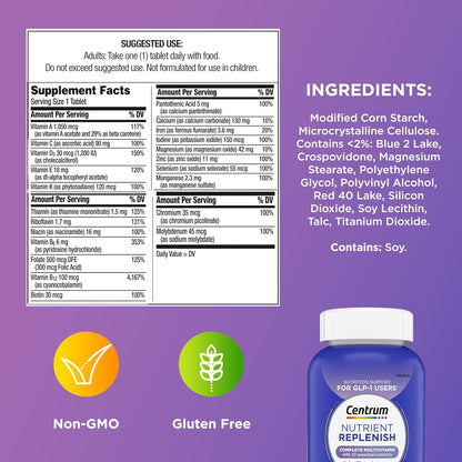 Centrum Nutrient Replenish Complete Multivitamin, 180 Tablets