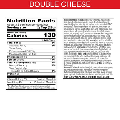 Cheez-It Snack Mix, Lunch Snacks, Double Cheese (6 Pouches)