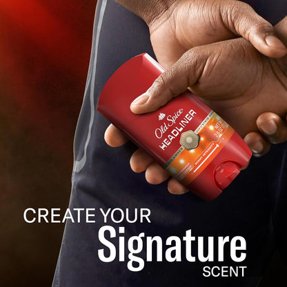 Old Spice Antiperspirant Deodorant for Men, 24/7 Sweat & Odor Protection, 24/7 Signature Scent & Lasting Freshness, Invisible Solid, Headliner with Black Currant, Leather, & Amber Scent, 2.6 oz