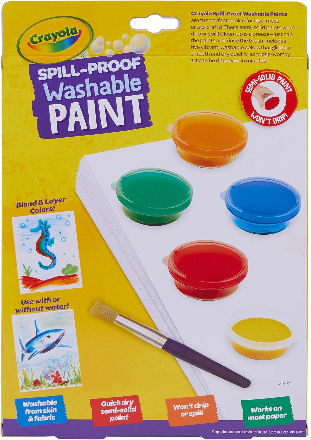 Crayola Spill Proof Paint Set Washable Paint Set for Kids, Arts & Crafts | Teacher School Supplies & Essentials, Arts & Crafts, Toddler Gift, Ages 3+