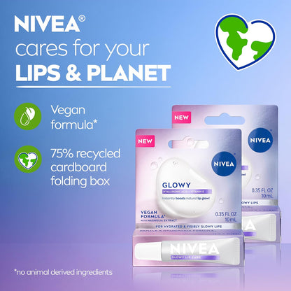 NIVEA Glowy Lip Balm, 2 x 0.35 FL OZ