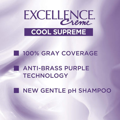 L'Oreal Paris Excellence Cool Supreme Permanent Gray Coverage Hair Color, Ultra Ash Medium Blonde