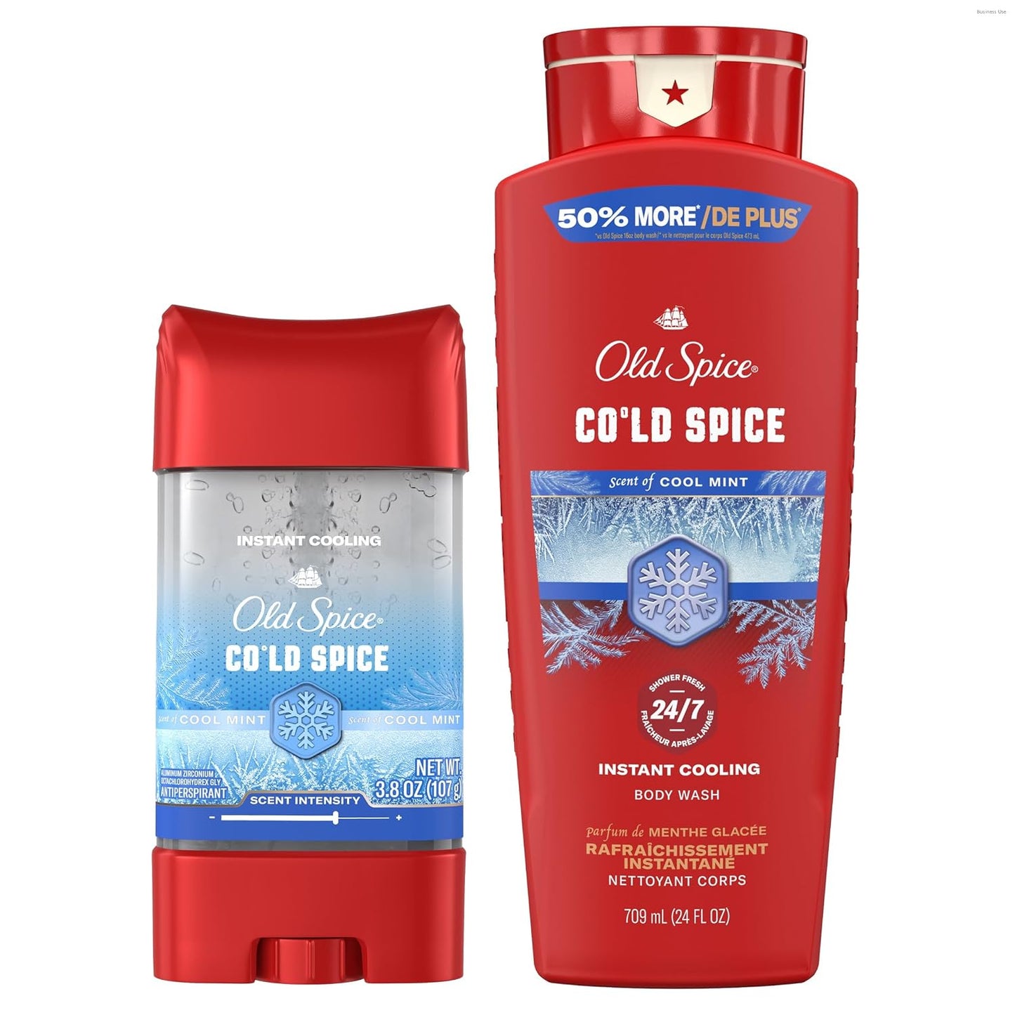 Old Spice Red Collection Antiperspirant Deodorant + Body Wash Bundle for Men, Cold Spice with Cool Mint Scent, 24/7 Sweat & Odor Protection, 24/7 Shower Fresh & Clean, 3.8 oz & 24 oz (Pack of 2)