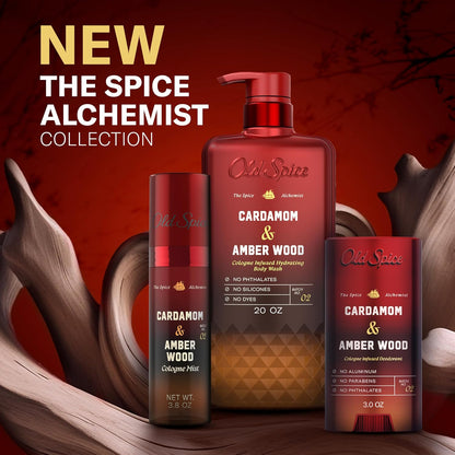 ld Spice Aluminum Free Deodorant for Men, The Spice Alchemist Collection, 24/7 Cologne Infused Scent,No Trade Off Formula,Free of Parabens & Phthalates, Cardamom+Amber Wood Scent, 3.0 oz (Pack of 12)