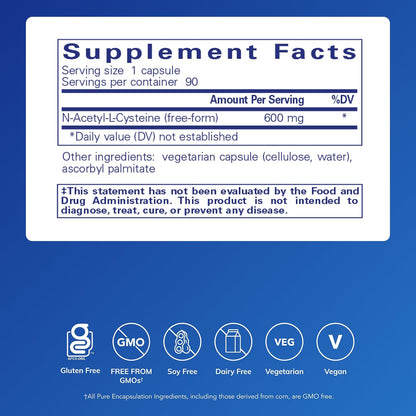 Pure Encapsulations NAC 600 mg, 90 Capsules
