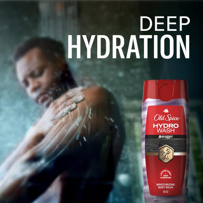 Old Spice Moisturizing Body Wash for Men, Hydro Wash, 2-in-1 Long Lasting Scent & Deep Hydration, 24/7 Shower Fresh, Swagger Scent, 16 oz