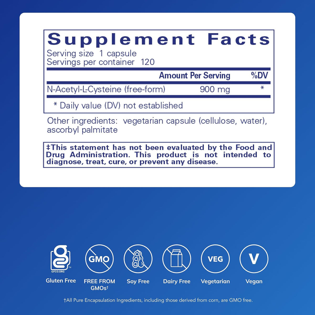 Pure Encapsulations NAC 900 mg, 120 Capsules