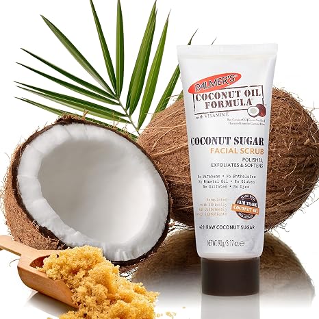 Palmer's Coconut Oil Face Care Bundle - Face Oil & Scrub, Fair Trade & Monoi, 1 fl oz Oil & 3.17 oz Scrub
