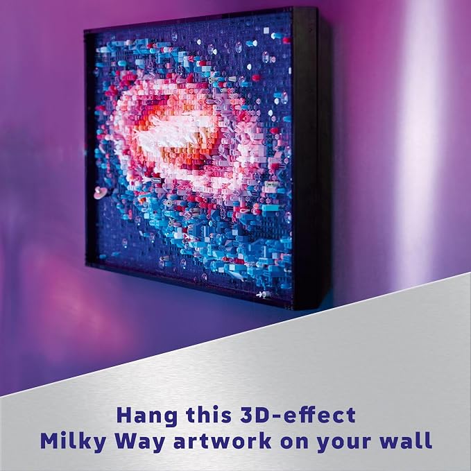 LEGO Art The Milky Way Galaxy Building Set - Space Decor DIY Kits for Adults for Bedroom wall, Ages 18+ - Gift Ideas for Astronomy Lovers, Men & Women - Includes Frame for Display - 31212