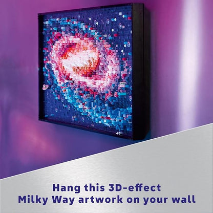 LEGO Art The Milky Way Galaxy Building Set - Space Decor DIY Kits for Adults for Bedroom wall, Ages 18+ - Gift Ideas for Astronomy Lovers, Men & Women - Includes Frame for Display - 31212