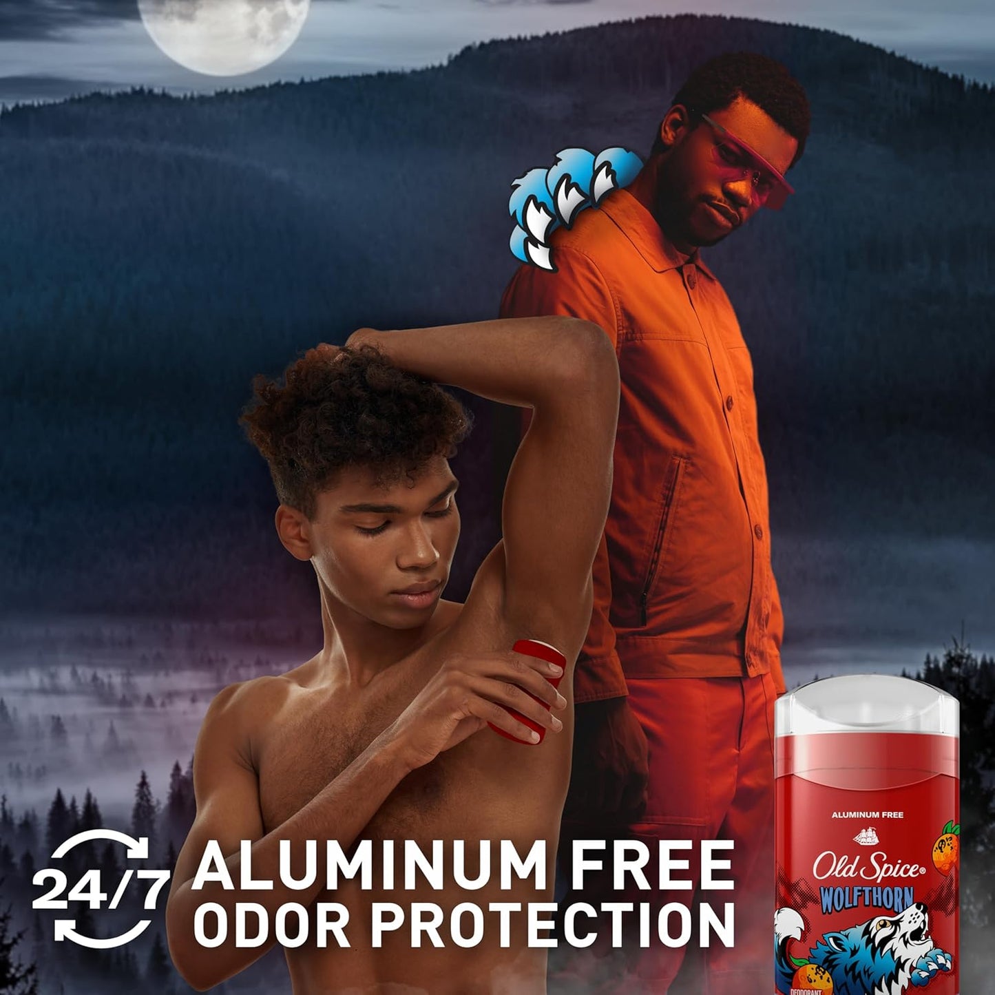Old Spice Aluminum Free Deodorant for Men, 24/7 Long-Lasting Freshness & Scent, Long Lasting Protection to Help Fight Odors, Legendary Fragrance, Wolfthorn Sweet Citrus Scent, 3 oz (Pack of 2)