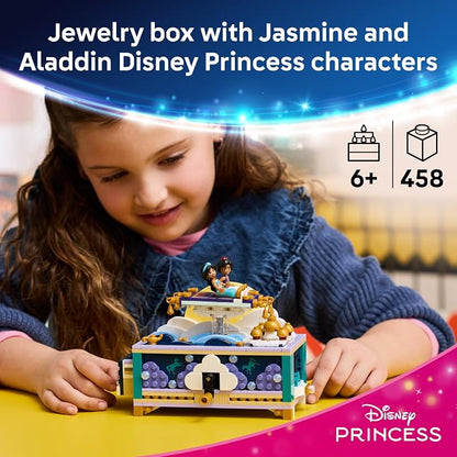 LEGO Disney Princess Jasmine's Jewelry Box 43295 | Building Toys for Girls & Boys, Ages 6+, Disney's Aladdin Movie Figures, Creative Play, 458 pieces, Gift for Birthdays