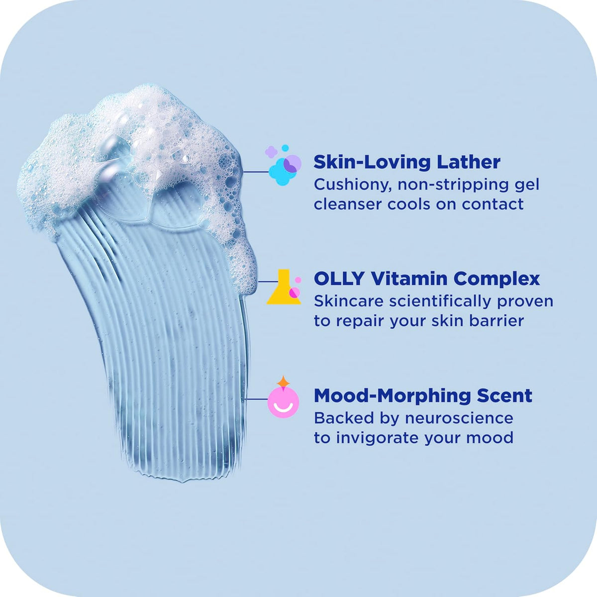 OLLY Body Wash Cool Mood + Skin Infused with arnica & vitamin B12 17 Fl Oz