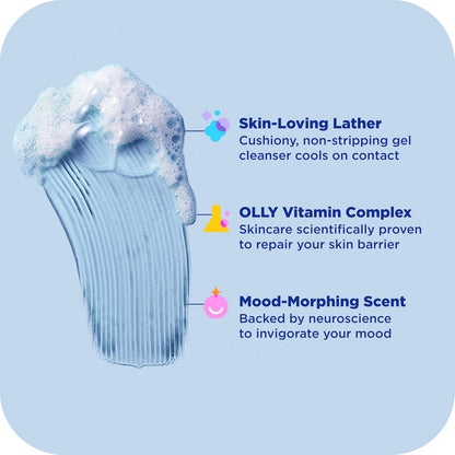 OLLY Body Wash Cool Mood + Skin Infused with arnica & vitamin B12 17 Fl Oz