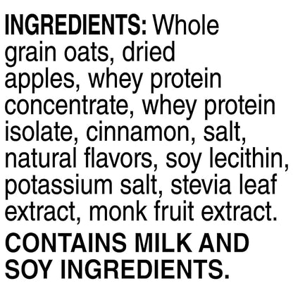 Quaker Protein Instant Oatmeal, Apple Cinnamon, 12g Protein per Serving, Whole Grains, No Artificial Flavors, No Added Colors, 1.76 oz Packets, (24 Pack)