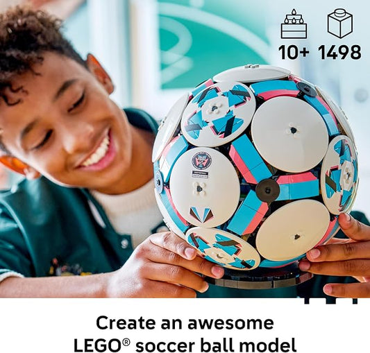 LEGO Editions Soccer Ball - Building Toy for Kids - Collectible Sports Decor for Boys & Girls, Ages 10+ - Includes Micro Stadium - Gift for Birthdays - 43019