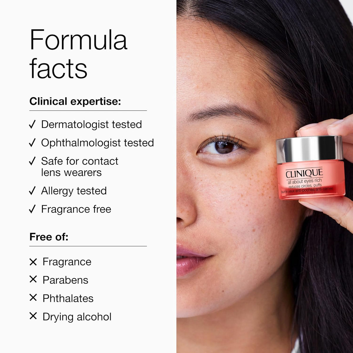 Clinique All About Eyes: Lightweight Eye Cream Vitamin C Formula + Rich Eye Cream Hyaluronic Acid Formula | Hydrating, Brightening, Depuffing