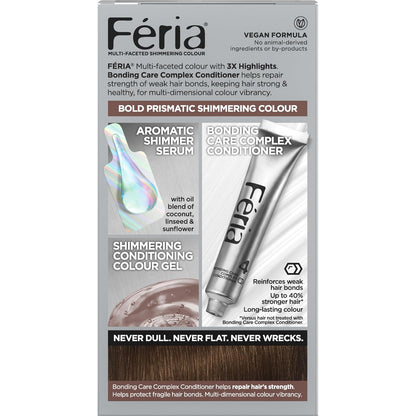 L'Oreal Paris Feria Multi-Faceted Shimmering Permanent Hair Color, 60 Crystal Brown (Light Brown), Pack of 2 Hair Dye Kit