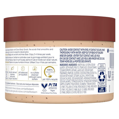 Dove Scrub Brown Sugar & Coconut Butter For Silky Smooth Skin Body Scrub Exfoliates & Restores Skin's Natural Nutrients 10.5 oz