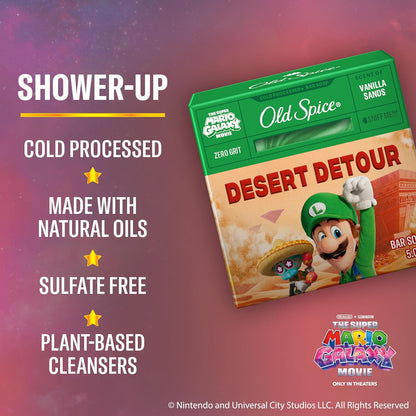 Old Spice Bar Soap for Men, x The Super Mario Galaxy Movie, Cold Pressed with Grit, Made with Natural Oils & Plant Based Cleanser, Vanilla Sands with Warm Vanilla & Cream Scent, 5.0 oz